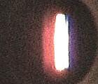 Spektrum erzeugt mit Kronglas - Prisma. Webcam - Bild.